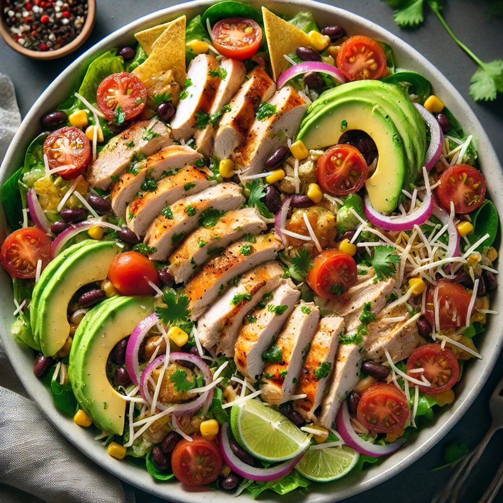 Plate of Cilantro Lime Chicken Taco Salad