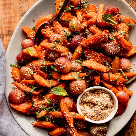 Sweet and Spicy Roasted Carrots, Parsnip