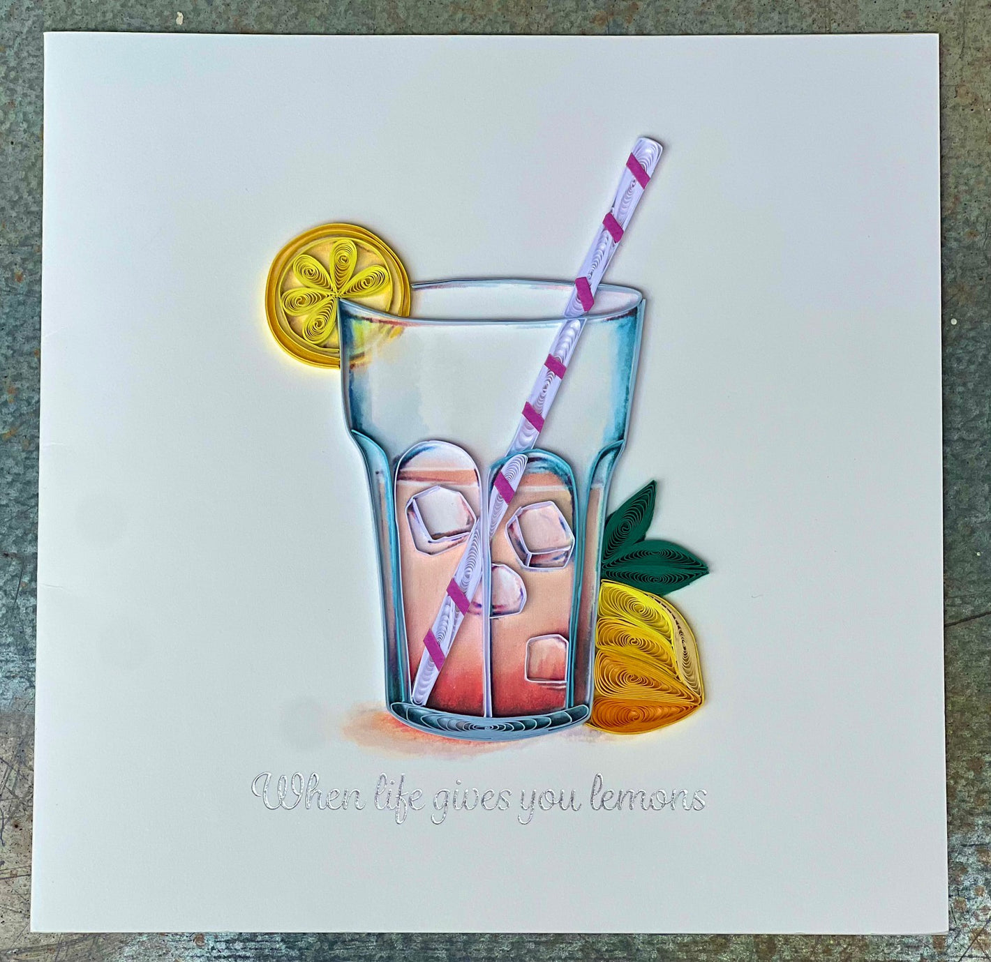 Pink Lemonade Quilling Card