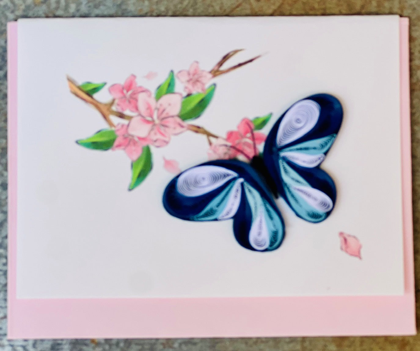 Blue Butterfly Quilling Card Enclosure