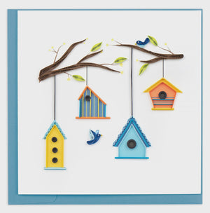 Birdhouses Quilling Card Enclosure