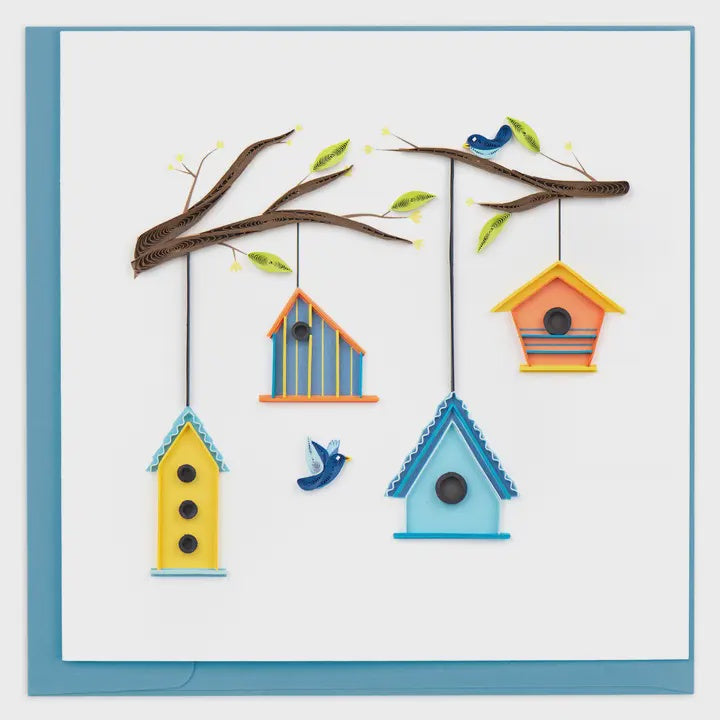 Birdhouse Tree Quilling Card