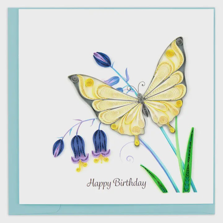 Butterfly and Bluebells Birthday Quilling Card