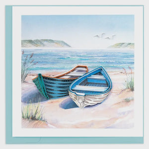 Two Boats On The Shore Quilling Card