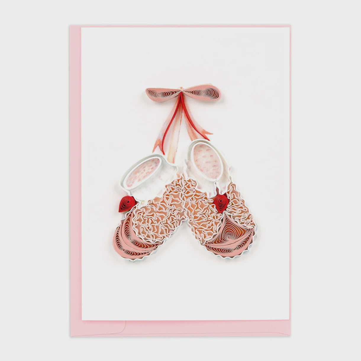 Pink Baby Booties Quilling Card Enclosure