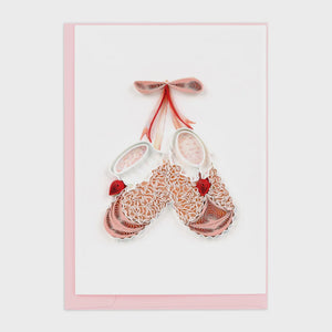 Pink Baby Booties Quilling Card Enclosure