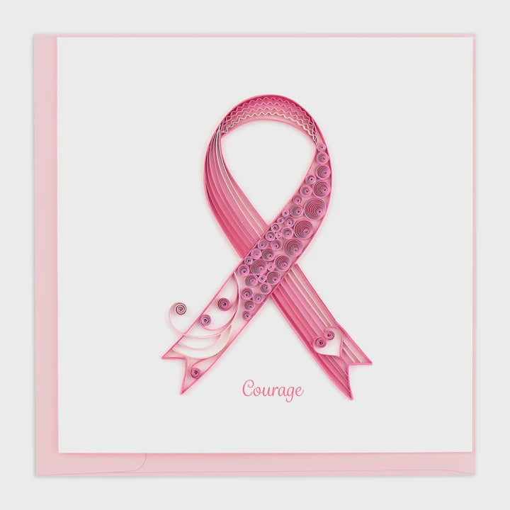 Breast Cancer Ribbon Quilling Card