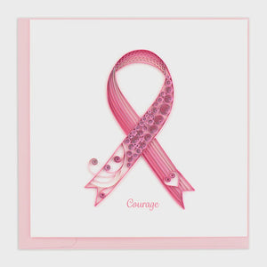 Breast Cancer Ribbon Quilling Card