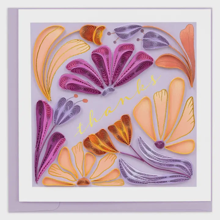 Bold Floral Thank You Quilling Card