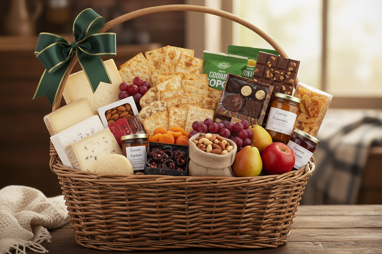 gift basket with food