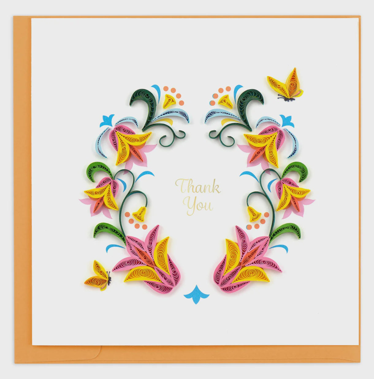 Thank You Flower Wreath Quilling Card
