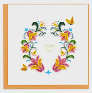 Thank You Flower Wreath Quilling Card