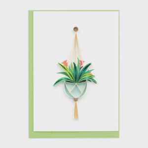 Bromeliad Macrame Hanger Quilling Card Enclosure