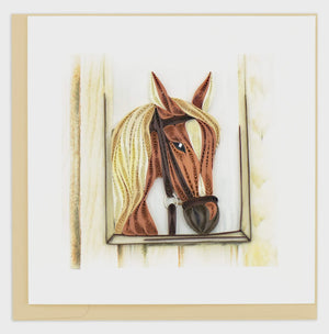 Horse In Stable Quilling Card