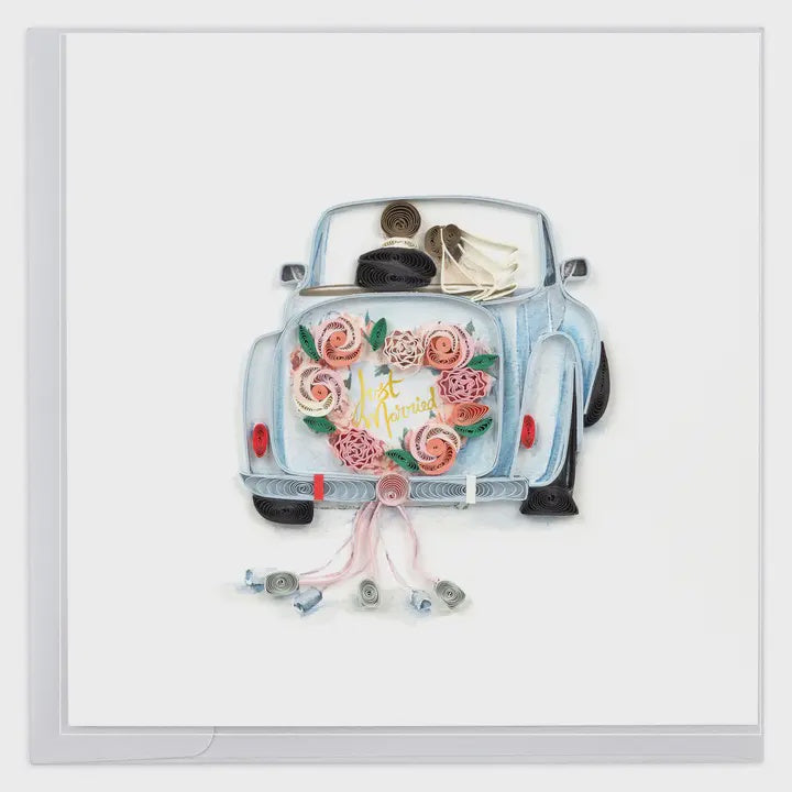 Just Married Car Quilling Card