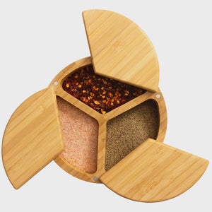 Trio Salt Cellar Storage Box with Swivel Lids