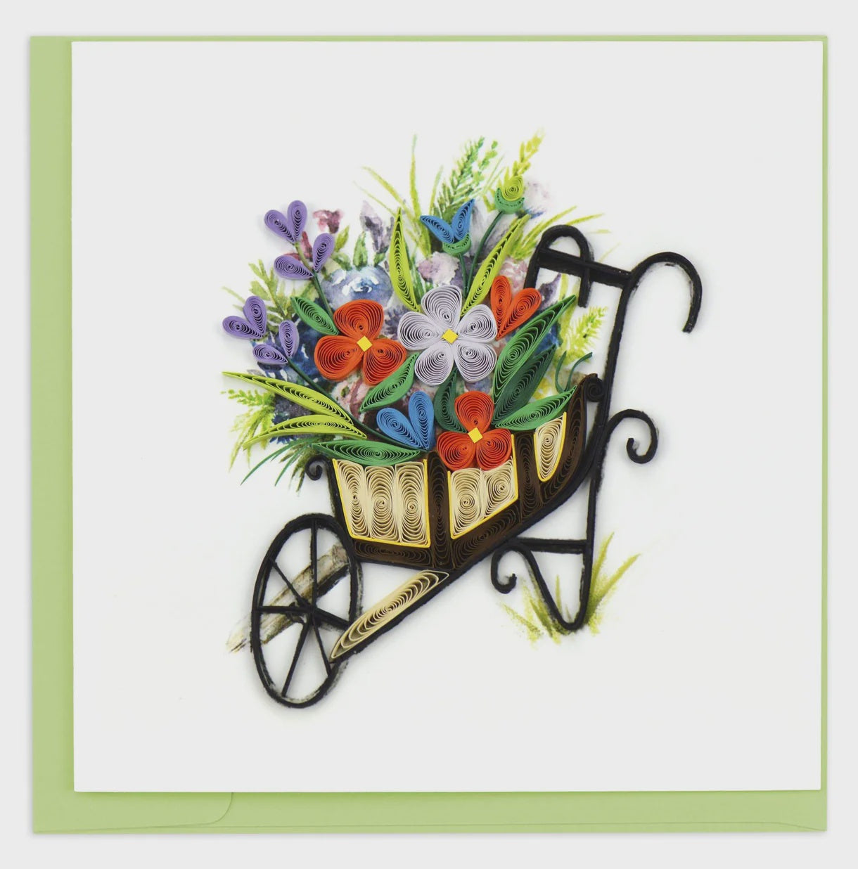 Wheelbarrow Garden Quilling Card