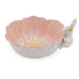 Coral Floral Bunny Ceramic Bowl