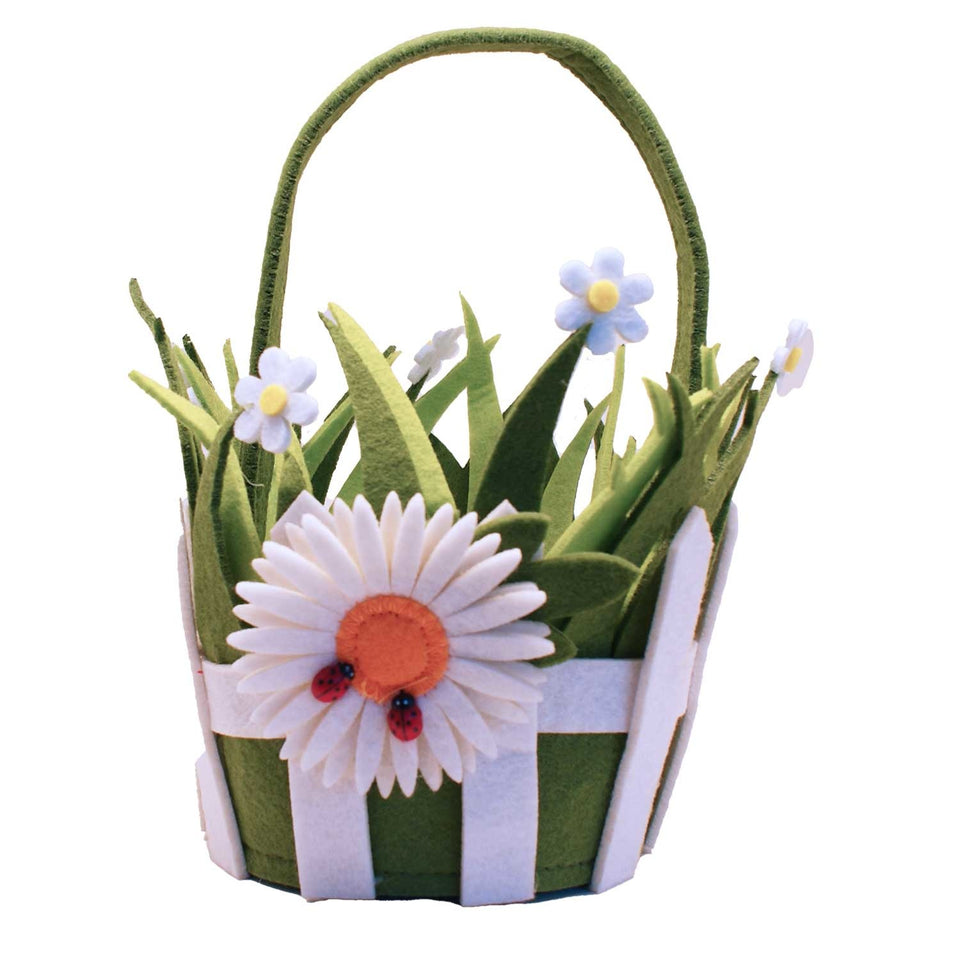 Daisy Felt Picket Fence Basket