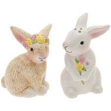 Bunny w/Flower Crown Salt & Pepper Set