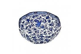 Blue Regal Peacock Octagonal Bowl