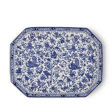 Blue Regal Peacock Large Rectangular Dish