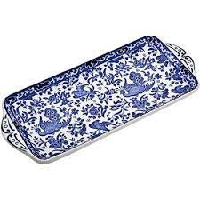 Blue Regal Peacock Sandwich Tray