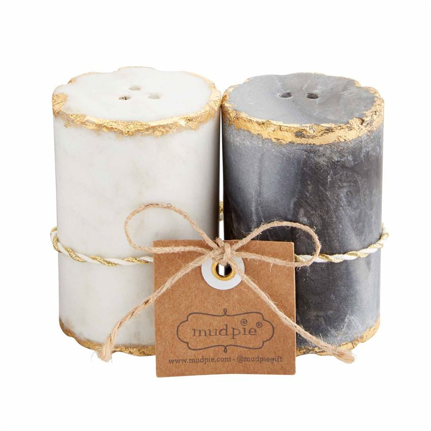 Electroplate Marble Salt & Pepper Set