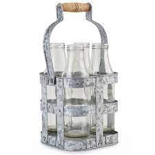 Tin Milk Bottle Caddy